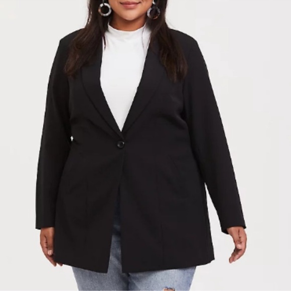 Torrid 2 black one button blazer size 18 / 20 NWT - Picture 13 of 15